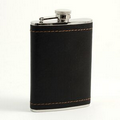 Black Leather Flask - 8 Oz.